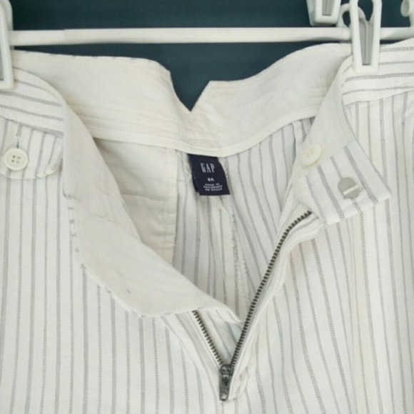 Gap White Pinstripe Linen Trouser pants - Picture 2 of 14